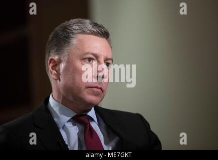 Représentant spécial des États-Unis pour l'Ukraine Kurt Volker parle à l'ambassade des États-Unis le 24 janvier 2018, de Kiev à Kiev, Ukraine. (Photo par Photo via l'Ambassade Américaine Planetpix) Banque D'Images