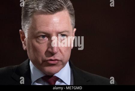 Représentant spécial des États-Unis pour l'Ukraine Kurt Volker parle à l'ambassade des États-Unis le 24 janvier 2018, de Kiev à Kiev, Ukraine. (Photo par Photo via l'Ambassade Américaine Planetpix) Banque D'Images