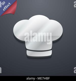 L'icône Chef hat symbole. 3D genre. Design moderne et branché, avec de l'espace pour votre texte Vector illustration Illustration de Vecteur