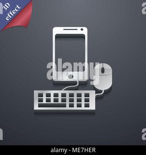 Grand écran smartphone symbole icône. 3D genre. Design moderne et branché, avec de l'espace pour votre texte Vector illustration Illustration de Vecteur