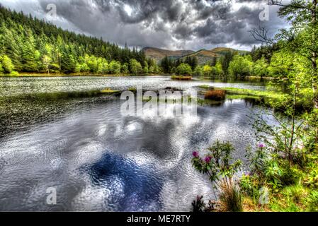 Village de Glencoe, l'Écosse. Vue artistique du Lochan Glencoe, situé à la périphérie de Glencoe village. Banque D'Images