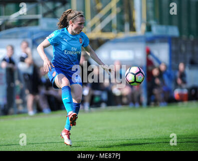 Weston-super-Mare, Royaume-Uni. 21 avril, 2018. Heather O'Reilly d'Arsenal en action au cours de la correspondance entre WSL Yeovil Town FC et Arsenal Ladies les femmes à l'Woodspring Stadium. © David Partridge / Alamy Live News Banque D'Images