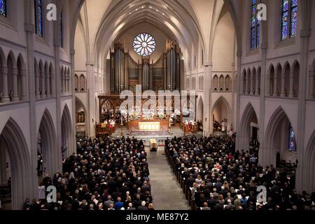 Service funéraire pour l'ex-Première Dame Barbara Bush à St Martin's Episcopal Church de Houston, pour les invités. Banque D'Images