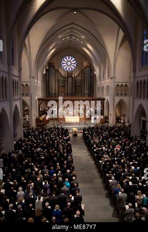 Service funéraire pour l'ex-Première Dame Barbara Bush à St Martin's Episcopal Church de Houston, pour les invités. Banque D'Images