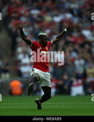 Londres, Royaume-Uni, 21 avril 2018. Paul Pogba (MU) à la demi-finale de la FA Cup Emirates entre Manchester United et Tottenham Hotspur, au stade de Wembley, Londres, le 21 avril 2018. **Cette photo est pour un usage éditorial uniquement** Crédit : Paul Marriott/Alamy Live News Banque D'Images