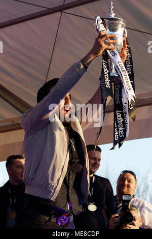 Paisley, Royaume-Uni, 21 avril 2018. St Mirren défilé Championnat Paisley 21 Avril 2018 Crédit : David Cameron/Alamy Live News Banque D'Images