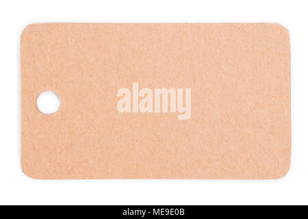 Brun blanc craft en carton avec copie espace. Isolated on white with clipping path Banque D'Images