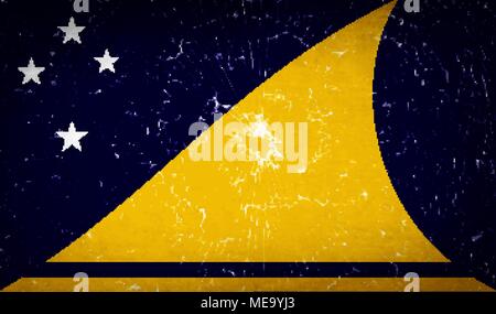Drapeaux des Tokélaou de verre brisé la texture. Vector illustration Illustration de Vecteur