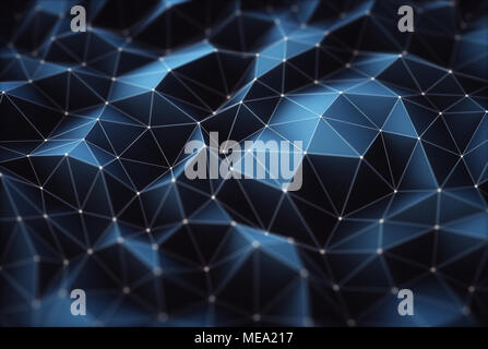 3D illustration. Image abstraite, les connexions dans les lignes et formes géométriques. Notion de technologie pour l'utiliser comme arrière-plan. Banque D'Images