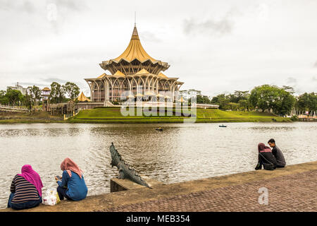 Bâtiment de l'Assemblée nationale à la Riverside Kuching Sarawak Malaisie Bornéo Banque D'Images