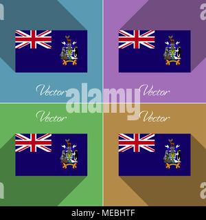 Drapeaux de la Géorgie et Sandwich. Ensemble de couleurs télévision design et de grandes ombres. Vector illustration Illustration de Vecteur