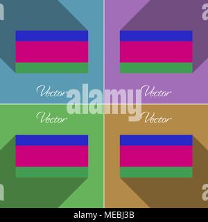 Drapeaux de la République de Kuban. Ensemble de couleurs télévision design et de grandes ombres. Vector illustration Illustration de Vecteur
