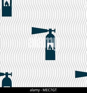 L'icône de l'extincteur signe. Motif géométrique transparente avec la texture. Vector illustration Illustration de Vecteur