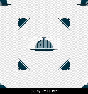 Plateau d'alimentation servant l'icône de connexion. Réglage de la table dans le symbole. Motif géométrique transparente avec la texture. Vector illustration Illustration de Vecteur