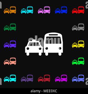 Icône taxi signe. Beaucoup de symboles colorés pour votre conception. Vector illustration Illustration de Vecteur