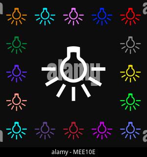 L'icône lampe signe. Beaucoup de symboles colorés pour votre conception. Vector illustration Illustration de Vecteur