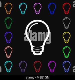 L'icône lampe signe. Beaucoup de symboles colorés pour votre conception. Vector illustration Illustration de Vecteur