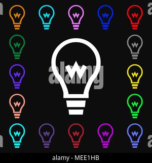 L'icône lampe signe. Beaucoup de symboles colorés pour votre conception. Vector illustration Illustration de Vecteur