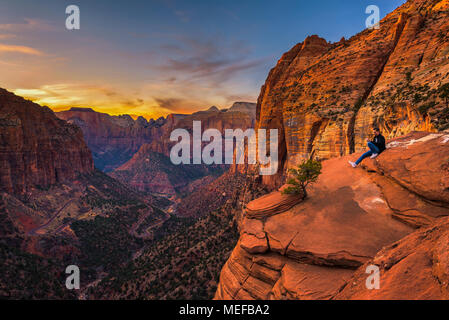 À l'oublier dans le canyon Zion National Park Banque D'Images