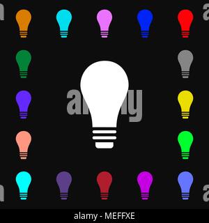 L'icône lampe signe. Beaucoup de symboles colorés pour votre conception. Vector illustration Illustration de Vecteur