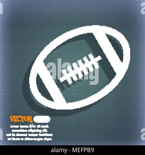 L'icône de football américain. Sur le fond bleu-vert de l'ombre et de l'espace pour votre texte. Vector illustration Illustration de Vecteur