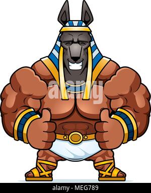 Illustration d'une caricature d'Anubis avec Thumbs up. Illustration de Vecteur