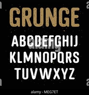 Grunge textured font / fait main / Stamp Vector alphabet style majuscules / vecteurs Illustration de Vecteur