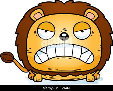 Illustration d'une caricature d'un lion cub avec une expression de colère. Illustration de Vecteur