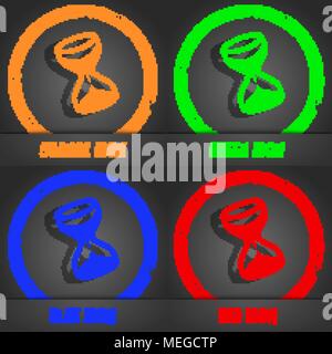 Icône en forme de sablier symbole. Style moderne à la mode. Dans l'orange, vert, bleu, vert. Vector illustration Illustration de Vecteur