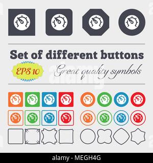 L'icône de l'indicateur de vitesse, signe. Grand jeu de colorful, diversifiée et de grande qualité boutons. Vector illustration Illustration de Vecteur