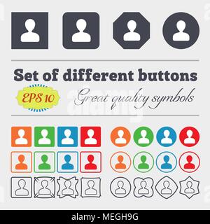 Icône silhouette masculine signe. Grand jeu de colorful, diversifiée et de grande qualité boutons. Vector illustration Illustration de Vecteur