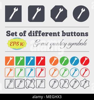 Icône de clé signe. Grand jeu de colorful, diversifiée et de grande qualité boutons. Vector illustration Illustration de Vecteur