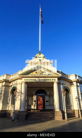 Vue sur le quartier historique de 1881 du Conseil de l'hôtel bâtiment de la ville de Wagga Wagga, New South Wales, Australie. Banque D'Images