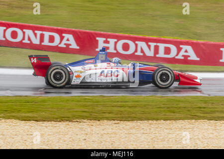 Birmingham, Alabama, USA. 22 avr, 2018. Force de volonté (12) de l'Australie apporte sa voiture à travers les virages au cours de la Honda Indy Grand Prix de l'Alabama à Barber Motorsports Park à Birmingham en Alabama. Crédit : Walter G Arce Sr Asp Inc/ASP/ZUMA/Alamy Fil Live News Banque D'Images