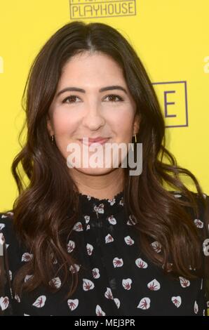 Pasadena, Californie, USA. 22 avr, 2018. D'arcy Carden aux arrivées de nuit Ouverture BELLEVILLE, Pasadena Playhouse, Pasadena, CA, 22 avril 2018. Credit : Priscilla Grant/Everett Collection/Alamy Live News Banque D'Images