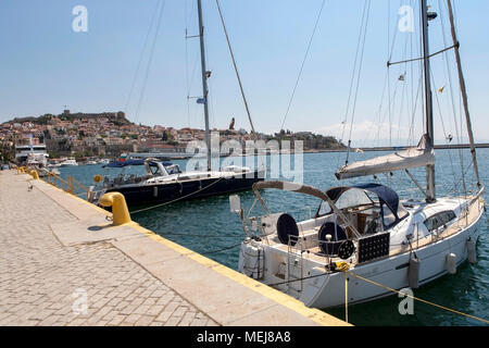 Kavala, Grèce, port et location lodge Banque D'Images