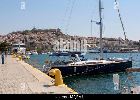 Kavala, Grèce, port et location lodge Banque D'Images