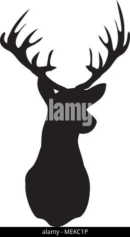 Vector illustration d'une silhouette de tête de cerf Illustration de Vecteur
