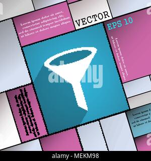 Symbole de l'icône entonnoir télévision web design moderne avec grande ombre et de l'espace pour votre texte. Vector illustration Illustration de Vecteur