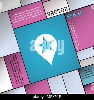 Pointeur de carte, l'icône de localisation GPS prix signe. Une télévision moderne style pour votre conception. Vector illustration Illustration de Vecteur