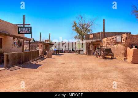 Rue principale à l'Old Tucson Studios film amusement park en Arizona Banque D'Images