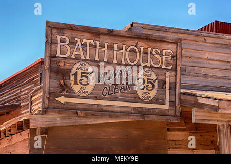 Le Bath House où Dean Martin baigné dans le film El Dorado à l'Old Tucson Studios film amusement park en Arizona Banque D'Images