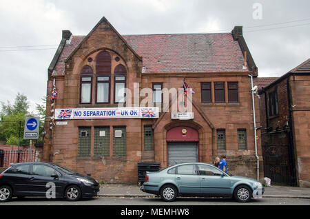 GLASGOW, ÉCOSSE - 14 septembre 2014 : Les pro-union européenne de Blue Star social club montrant leur soutien à la campagne pour le référendum écossais 2014 Banque D'Images