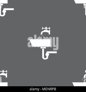 Icône lavabo signe. Motif transparente sur un fond gris. Vector illustration Illustration de Vecteur