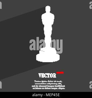 Statuette Oscar Télévision symbole web design moderne avec grande ombre et de l'espace pour votre texte. Vector illustration Illustration de Vecteur