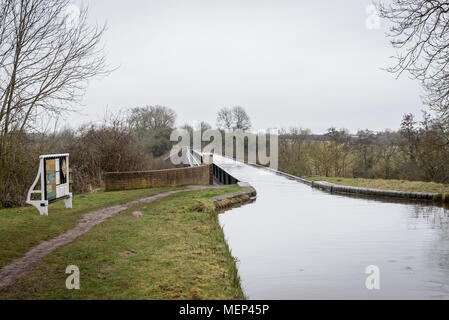 Le canal à côté de l'Aqueduc Edstone Banque D'Images