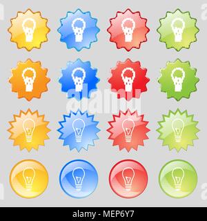 L'icône lampe signe. Grand ensemble de 16 boutons modernes colorés pour votre conception. Vector illustration Illustration de Vecteur