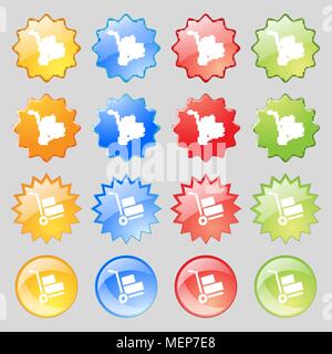 L'icône du chargeur signe. Grand ensemble de 16 boutons modernes colorés pour votre conception. Vector illustration Illustration de Vecteur