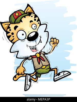 Illustration d'une caricature d'un homme d'exécution. scout Bobcat Illustration de Vecteur