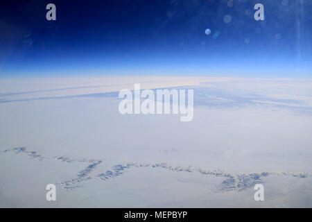 Vue aérienne de la mer d'Aral au Kazakhstan Banque D'Images